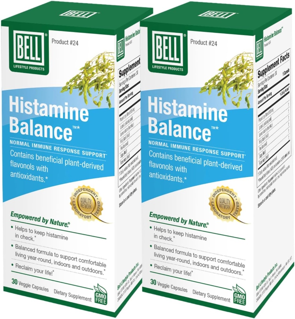 Bell Histamine Balance - Natural Supplement, Optimizing Immune Response & Maintaining Healthy Respiration Comfort - Unique Blend, 60 Veggie Caps