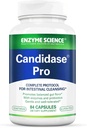 Enzyme Science Candidase Pro - enzymes digestives avec probiotiques Conception pour le nettoyage Candida et le détox Support pour les femmes et pour les hommes - Gut Health - Enzimas Digestivas - 84 Capsules