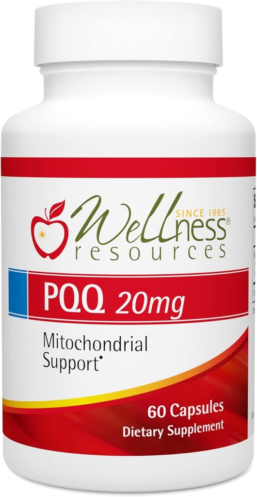 PQQ 20mg BioPQQ, meilleure valeur pour BioPQQ naturel (60 Capsules, 20mg PQQ) - Source naturelle, sans gluten, Gélule