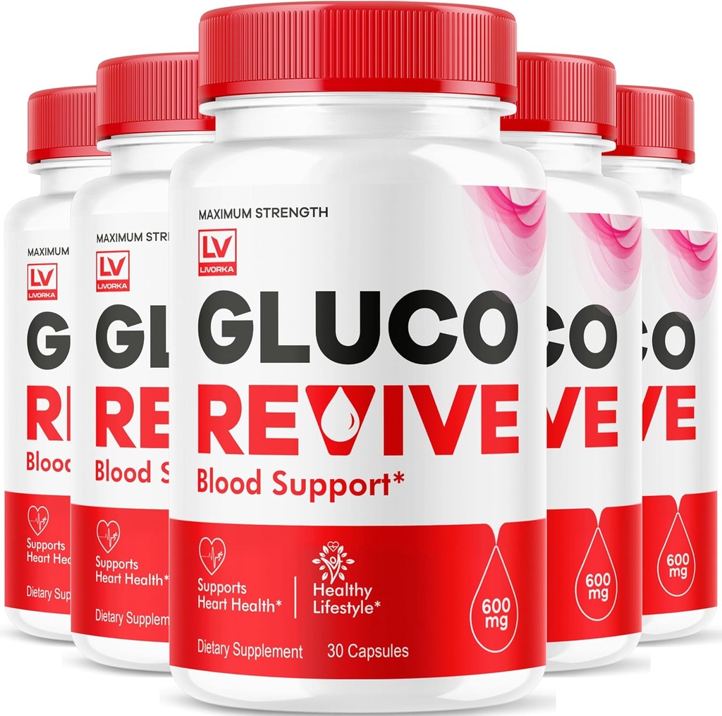 (5 Pack) Gluco Revive - GlucoRevive, Gluco Revive Pills, GlucoRevive Support, GlucoRevive Capsules, Gluco Revived Toutes les préparations naturelles Premium, Gluco Revive Pills Reviews, 150 Capsules pendant 5 mois