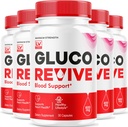 (5 Pack) Gluco Revive - GlucoRevive, Gluco Revive Pills, GlucoRevive Support, GlucoRevive Capsules, Gluco Revived Toutes les préparations naturelles Premium, Gluco Revive Pills Reviews, 150 Capsules pendant 5 mois