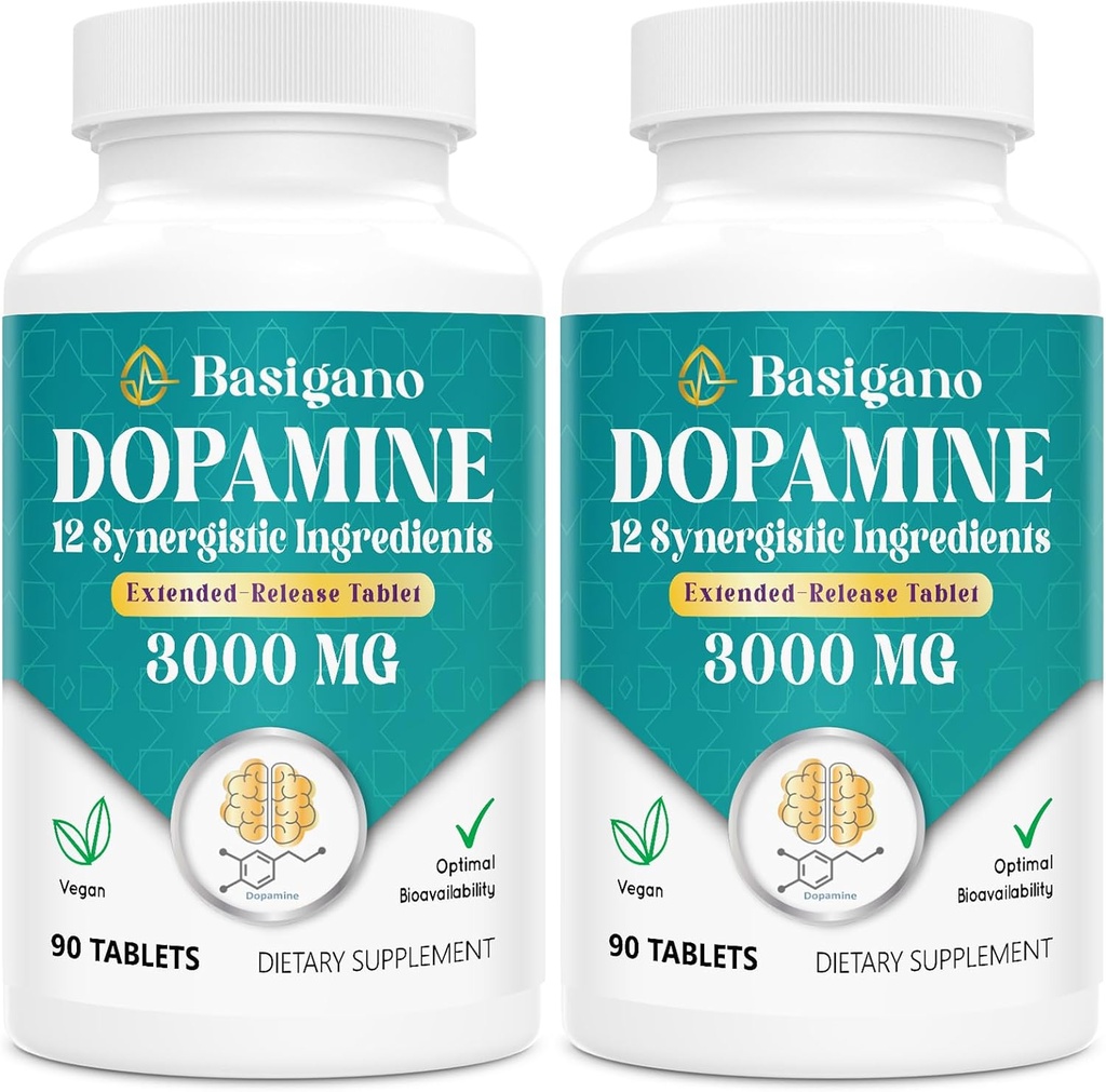 Supplément à la dopamine naturelle - sans gluten - 90 comprimés (paquet de 2)
