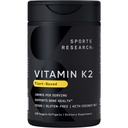 Recherche sportive Vitamine K2 comme MK-7 100mcg avec huile de noix de coco MCT - 120 softgels veggie (4 mois d'approvisionnement) Vegan certifié, non-OGM vérifié, sans gluten et sans soja