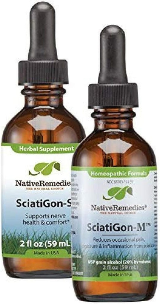 Remédies autochtones Complete Sciatigon ComboPack - Tous les suppléments naturels à base de plantes aident à réduire la pression sur la nervure sciatique et remède homéopathique naturel réduit la douleur, la crampe et le nombre