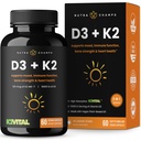 NutraChamps D3 avec supplément K2 MK7 pour la santé du coeur et des os
