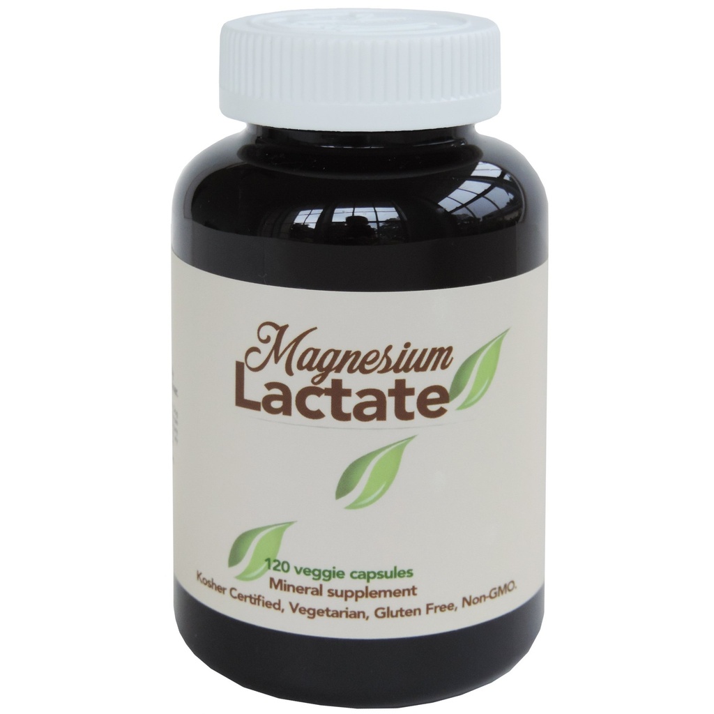 Magnesium Lactate 500 mg Per Serving - Small Easy-to-Swallow Vegetarian Capsules - High Absorption Formula - Doctor Formulated - Gluten Free-Made in USA - 120 Capsules