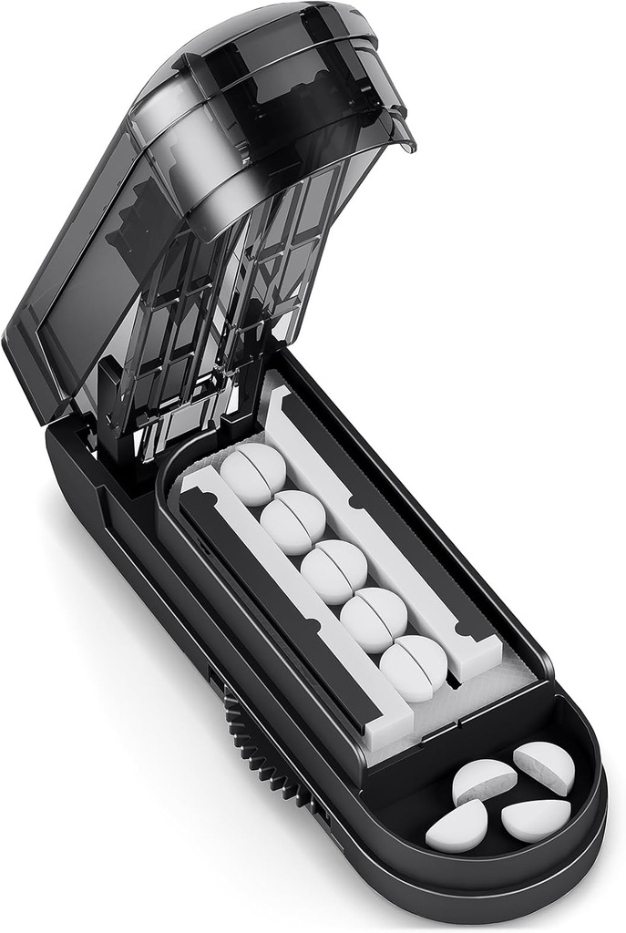 DEPAD Cutter Splitter pour couper plusieurs pilules, Cutter Splitter réglable pour petites et petites pilules avec alignement précis, pour petits ou grands comprimés avec lame de sécurité Sharp