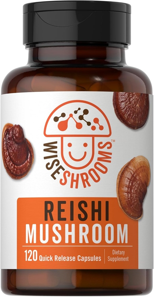 Carlyle Reishi Capsules de champignons Extrait de 5000mg de 120 Count de 120 Sans OGM et supplément sans gluten de Wiseshrooms