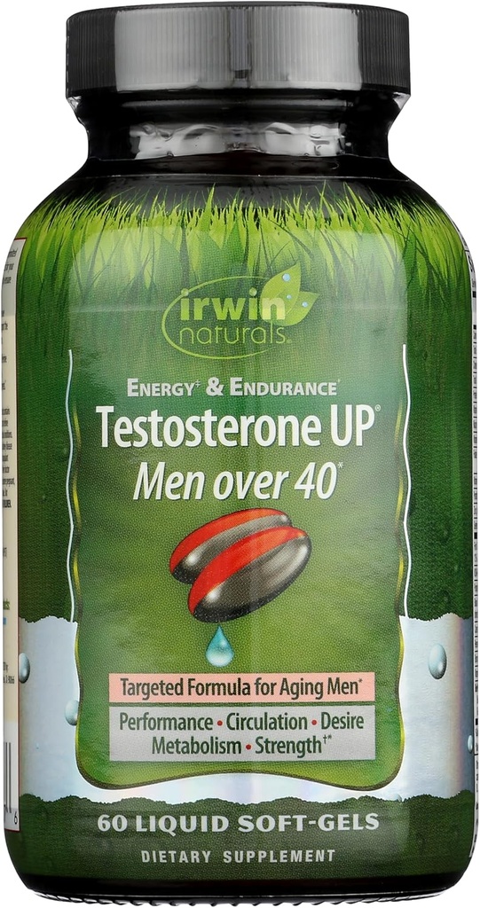 Irwin Naturals Énergie '&' Testostérone d'endurance Hommes de plus de 40 60 Sgels