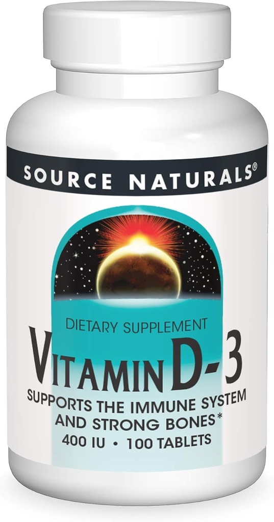 Source Naturals Vitamine D-3 400 iu, soutient le système immunitaire et les os forts* - 100 comprimés