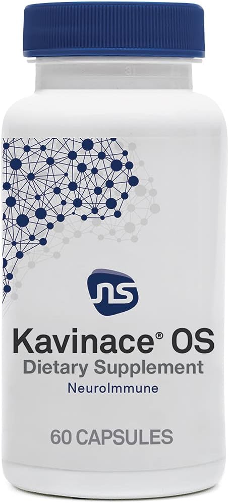 NeuroScience Calm Sleep Aids for Adults - Kavinace OS - Apaisant Neuro Supplément de soutien immunitaire avec L Theanine et 5 mg de mélatonine - Soulagement rapide de l'insomnie après une seule dose (60 capsules)