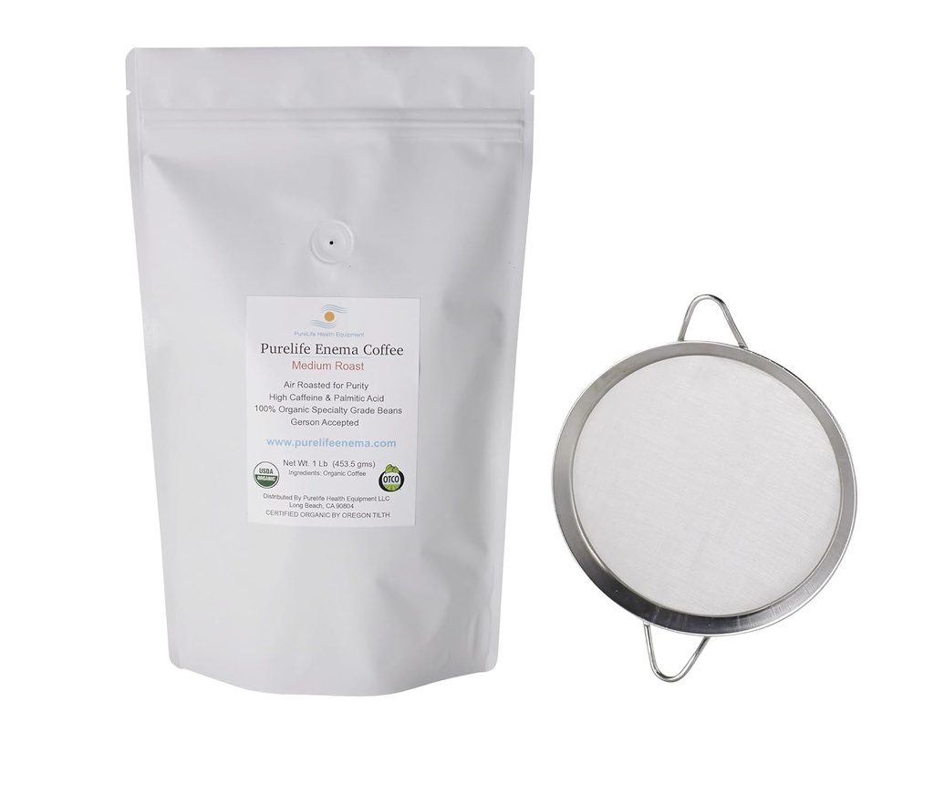 Purelife Lavement Café et café Lavement Strainer - sans moisissure et champignons - sol moyen "Air" grillé - Gerson accepté - expédié directement du fabricant