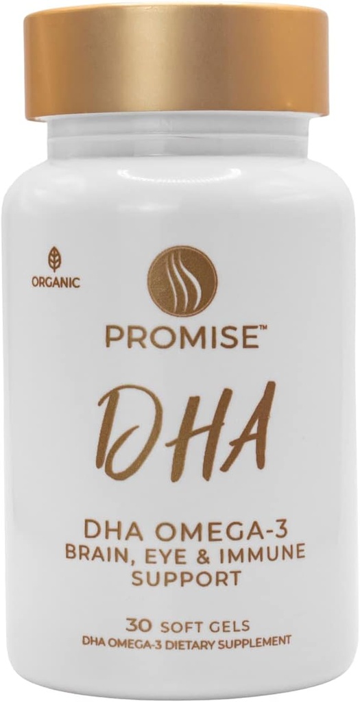 Promesse DHA prénatale - Pharmaceutique de grade Oméga-3 DHA (3 mois d'approvisionnement) Aromatisé aux fraises une fois par jour avec 290 mg de DHA. Tous les DHA prénatals naturels pour le développement du cerveau et des yeux de bébé
