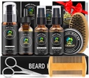 XIKEZAN Beard Kit for Men Grooming & Care Set w/2 Pack Beard Serum, Laver, Huile, Baume, Peigne, Brosse, Ciseaux, Sac, EBook, Cadeaux d'anniversaire uniques pour les hommes Il Papa Maris Frère Bas Noël