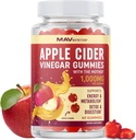 Gommies de vinaigre de cidre de pomme biologique pour la digestion, la désintoxication et la santé de la fonction immunitaire Soutien à 1000MG vinaigre de cidre de pomme par portion avec la mère, vitamine B6, B12 et folate