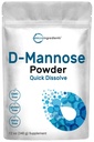 Micro Ingrédients D Poudre de mannose, Supplément de mannose pur, Soluble d'eau rapide, Soutien de nettoyage de tract urinaire et santé de la peau, Mannose Premium pour les femmes et les hommes, Vegan Friendly.