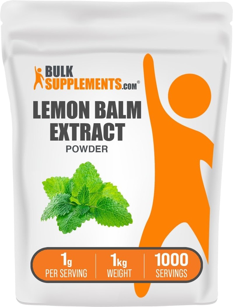 BulkSupplements.com Poudre d'extrait de baume de citron - Melissa Officinalis, Poudre de baume de citron - Vegan & sans gluten, 1g par portion, 1kg (2,2 lbs) (paquet de 1)