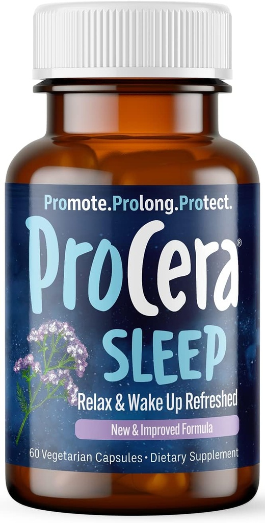 Procera Sleep - Sentiment de réveil rafraîchi - Aide à réglementer les cycles circadiens - 7 ingrédients naturels prouvés cliniquement - Non Habit-Forming - Pas d'effets secondaires - Theanine - Melatonine - Baume de citron - 60 Compte