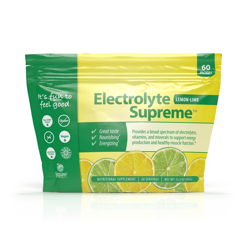 Jigsaw Health Electrolyte Supreme : large spectre d'électrolytes + minéraux traces.