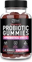 Probiotic Gummies for Adults and Kids (60 Count | 5 Billion CFU) w/Organic Berry Antioxidants & Vitamin C for Immune Support and Digestion gummy- Prebiotics and Probiotics for women Gummies