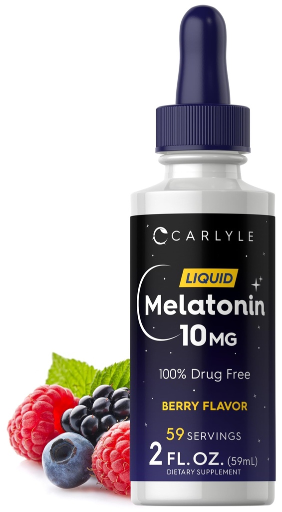 Carlyle Melatonin 10mg. 2 fl oz gouttes liquides.