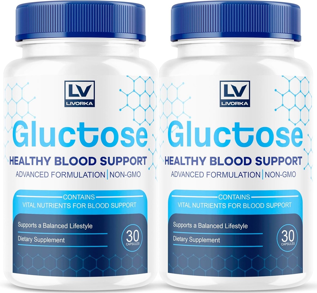 (2 packs) Gluctose Soutien du sang avancé, Gluctose, Gluctose - Supplément de soutien du sang avancé, Capsules de soutien du supplément de glucose - Toutes les formules naturelles, 60 Capsules pendant 2 mois