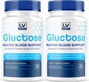 (2 packs) Gluctose Soutien du sang avancé, Gluctose, Gluctose - Supplément de soutien du sang avancé, Capsules de soutien du supplément de glucose - Toutes les formules naturelles, 60 Capsules pendant 2 mois