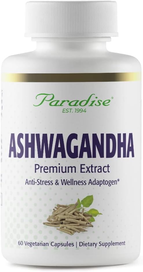 Ashwagandha biologique, ayurvédique Adaptogène, végétalien, non OGM, sans gluten, 60 capsules végétariennes