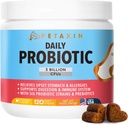 Probiotiques pour chiens - 6 souches avec prébiotiques - Supports Système digestif et immunitaire – Relief pour la diarrhée, la mauvaise respiration, les allergies, le gaz, la constipation, les taches chaudes - Fabriqué aux États-Unis - 120 Chews