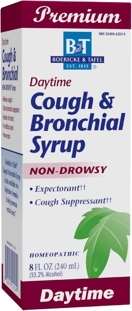 Nature's Way Boericke & Tafel Daytime Cough & Bronchial Sirop, Cough Suppressant & Expectorant, Non-Drowsy, 8 Fl. Oz
