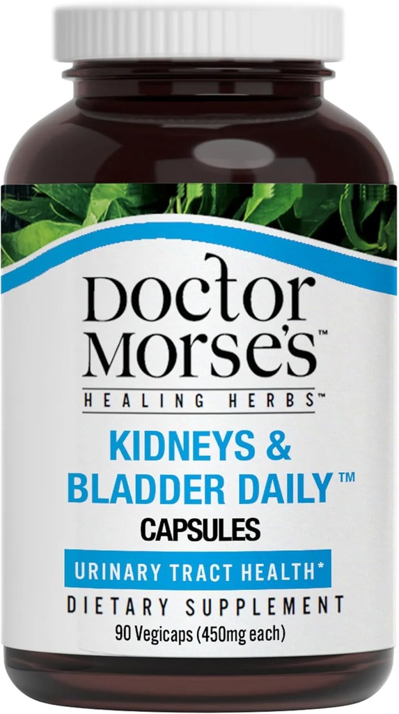 Nettoyage quotidien du rein et de la vésicule du docteur Morse - Soutien à la santé urinaire et à l'élimination de la lymphe - Naturopathe formulé - Cordyceps Champignon, Juniper Berry, Chevaltail Herb - 90 capsules
