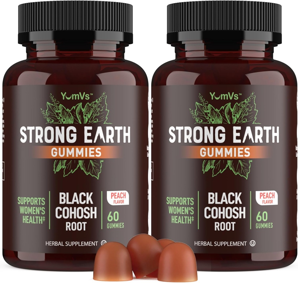 YUM-V'S Forte Terre Noire Cohosh Root 50mg (60 Comte) - Extrait naturel Ménopause Suppléments de nuit Sweats & Flashs chauds pour les femmes