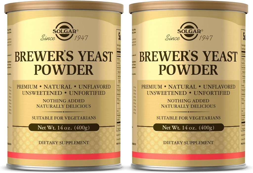 Poudre de levure de bière de Solgar - 14 oz, paquet de 2 - naturel, non aromatisé et non sucré - adapté aux végétariens - 26 portions