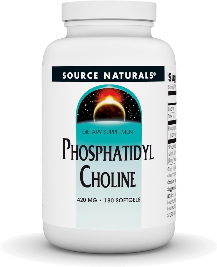 Source Naturals Phosphatidyl Choline, dans Lécithine 420 mg Complément alimentaire - 180 Softgels