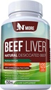 N'Plus Capsules de foie de boeuf – 100% de foie d'Argentine herbe et non dégraissé – Fer naturel, B12 & CoQ10 pour l'énergie, le cerveau et le soutien immunitaire – 120 capsules, 750mg