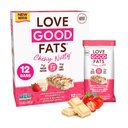 Love Good Fats Chewy Nutty White Chocolatey Strawberry Keto Bars - Snacks de protéines à faible teneur en glucides - 12 packs (1,59oz / 45g par bar)