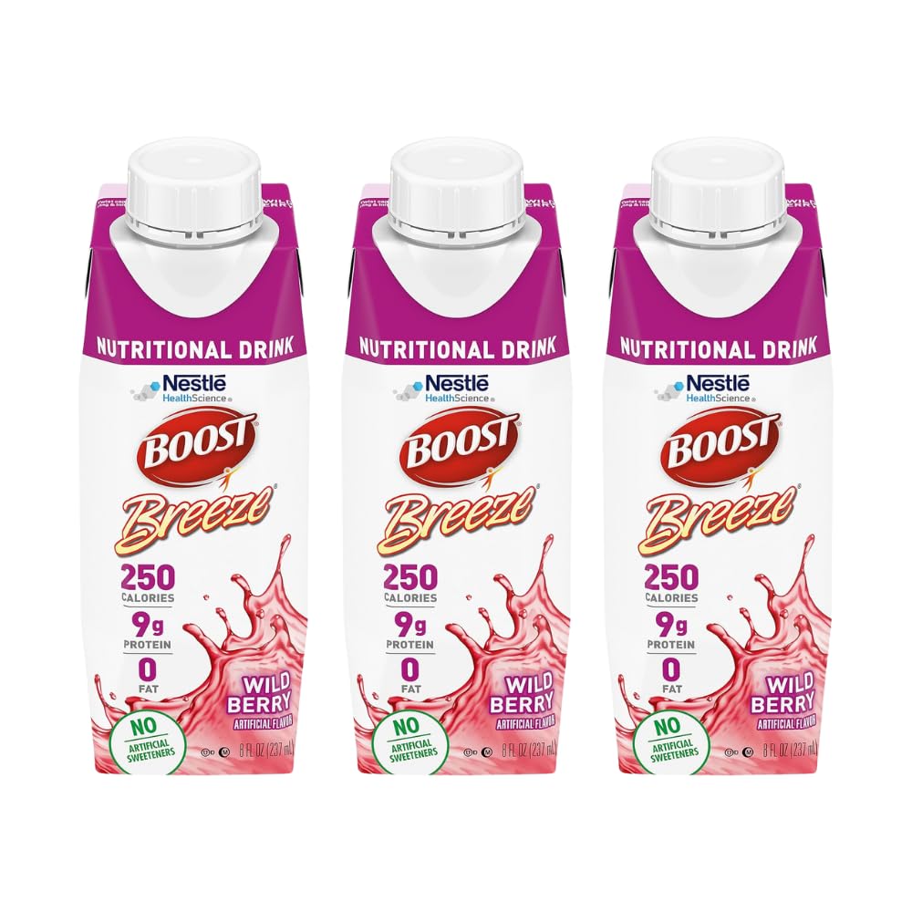Boost Breeze Nutritional Drink Wildberry, 8 Fl Oz (Pack of 3)