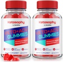 NutraRize (Pack de 2 Ketosophy Keto + ACV Gummies pour la perte de poids avancée, supplément multi vinaigre de cidre de pomme, acide folique de vitamine KetosophyACV (120 Gummies)
