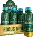 BrainJuice Decaf Cerveau Soutien Shot, Gluten Sans Supplément Shots pour l'énergie et Focus, Boissons saines avec Alpha GPC, Vitamine B & Décaféiné Feuille de thé vert, Pêche Mangue, 2,5 fl oz, 12 Pack