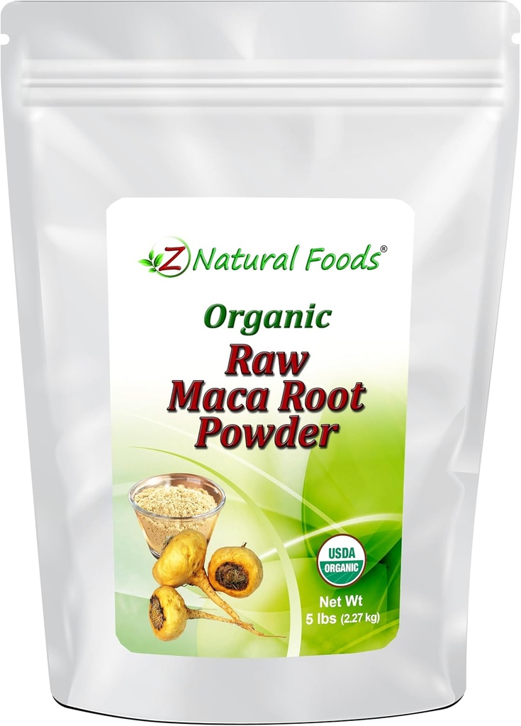 Organic Maca Root Powder - Bulk 5 lb Size - Adaptogen Superfood Supplement - Red, Yellow & Black Blend Grown In Peru - Mix In Drinks, Juice, Smoothies, & Recipes - Raw, Vegan, Non GMO, Gluten Free