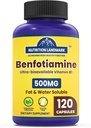 Benfotiamine - Supplément de Thiamine B1, Supplément de Benfotiamine - Benfotiamine 120 Capsules, sans gluten - 500mg par portion