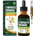 Cleavers gouttes de drainage lymphatiques améliorer le nettoyage du système de détox, Echinacea, Thistle de lait, Cats Griffe, Turmeric, Dandélion, Burdock Immune Supplément de soutien. 2oz