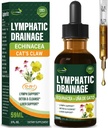 Cleavers gouttes de drainage lymphatiques améliorer le nettoyage du système de détox, Echinacea, Thistle de lait, Cats Griffe, Turmeric, Dandélion, Burdock Immune Supplément de soutien. 2oz