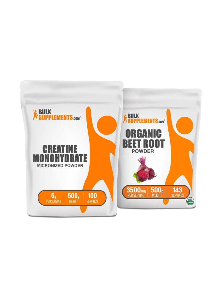 BulkSupplements Creatine + Organic Beet Root Powder 500g Bundle