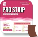 PROSTRIP® Iron+ AB-Fortis® 14mg ajouté avec la vitamine C, B1, B2, B6, acide folique, betterave, épinards et cerises à tart – 30 bandes végétales orales – Pas d'eau nécessaire – haute absorption par les soins de santé prowise