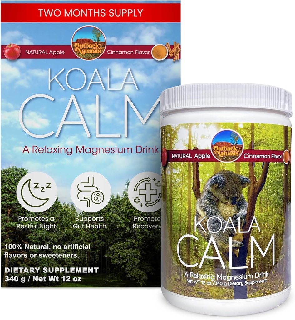 Poudre de magnésium - 400mg Mélange de citrate de magnésium pour la relaxation, le soutien du sommeil et le soulagement musculaire, goût de cannelle de pomme