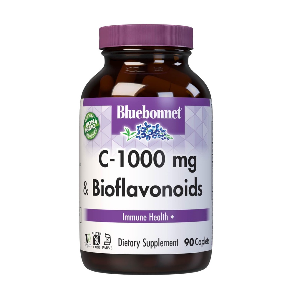 Bluebonnet Vitamin C 1000 mg Plus Bioflavonoids Caplets, 90 Count