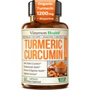 Supplément curcumin curcumin curcumin avec extrait de poivre noir - Turcuma biologique haute puissance 1200mg et 95% Curcuminoïdes pour la santé articulaire et digestive - Supplément de soutien conjoint - 60 Capsules Vegan Curcuma
