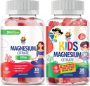 SUNNY SAM Magnesium Gummies for Kids 100mg and Magnesium Gummies for Adults - 500mg. Calm Magnesium Chews - Magnesium Citrate Chewable Supplement for Mood & Muscle Support