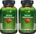 Irwin Naturals Triple-Boost Énergie sans caféine – 75 liquides Soft-Gels – Adaptogenic Daily Energy Support - 2 Pack